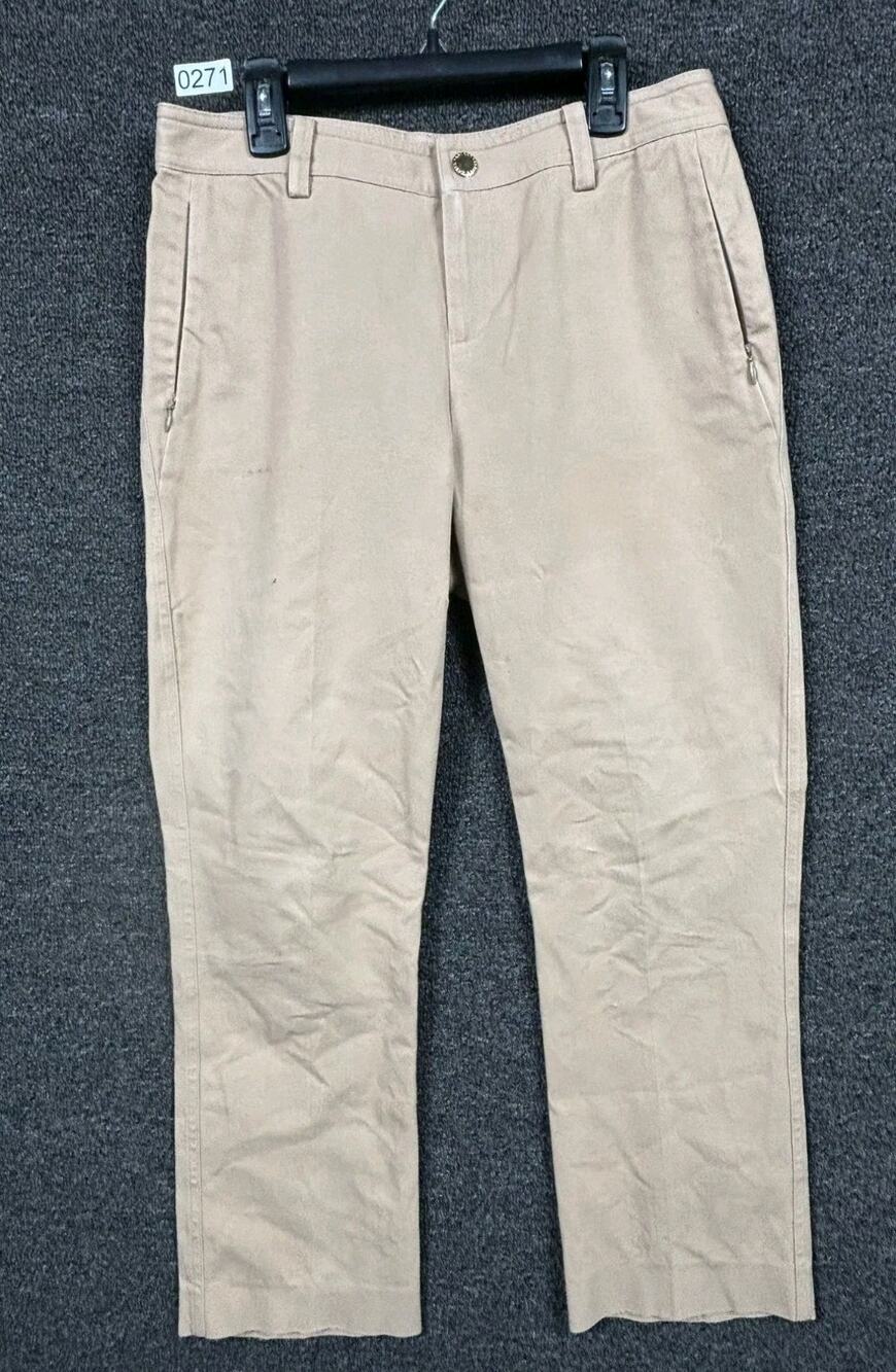 Lauren Ralph Lauren Petite Chino Pants Womens 5P Khaki Zip Pockets Straight Leg